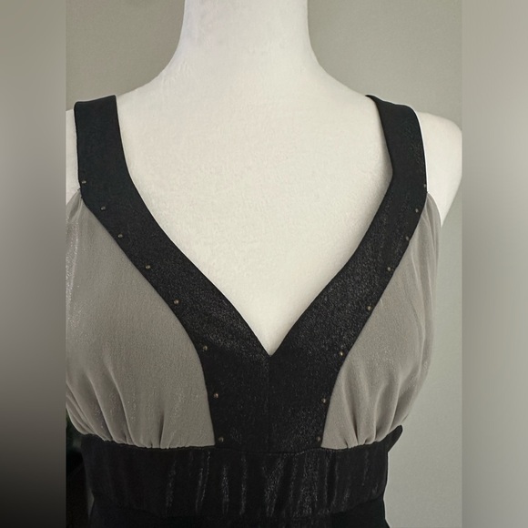 Jonathan Martin Petite Midi Strap Chiffon Studded Dress Size 10 P Party Cocktail - Picture 6 of 11